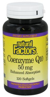 Natural Factors   Coenzyme Q10 Enhanced Absorption 50 mg.   120 Softgels