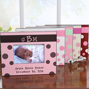 Baby Girl Personalized Picture Frames with Monogram