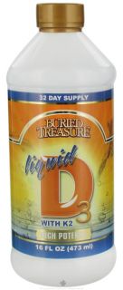 Buried Treasure Products   Liquid Vitamin D3 with K2 High Potency   16 oz.