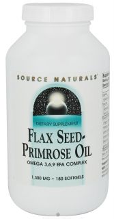 Source Naturals   Flax Seed Primrose Oil 1300 mg.   180 Softgels