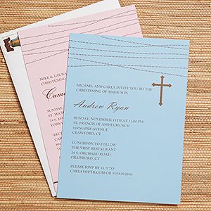Personalized Christening Invitations   God Bless Baby