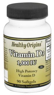 Healthy Origins   Vitamin D3 1000 IU   90 Softgels