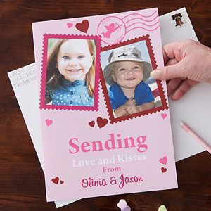 Personalized Two Photo Valentines Day Cards   Oversized Valentine