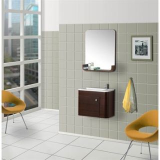 Bath Authority DreamLine Wall Mounted Modern Bathroom Vanity with Porcelain Sink