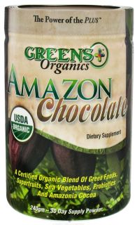 Greens Plus   Organic  Chocolate Powder   8.46 oz.