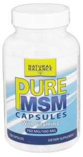 Natural Balance   Pure MSM with Vitamin C 750 mg.   120 Capsules (Formerly Trimedica)