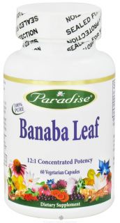 Paradise Herbs   Banaba Leaf 121 Concentrated Potency   60 Vegetarian Capsules