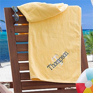 Personalized Beach Towels   Sunshine Yellow