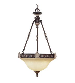 Sovereign 3 Light Pendants in Hand Rubbed Bronze With Antique Silver Accents 8604 40