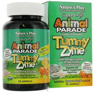 Natures Plus   Animal Parade Childrens Tummy Zyme Natural Tropical Fruit Flavor   90 Chewable Tablets