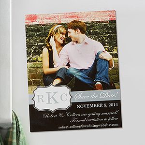 Personalized Photo Save The Date Magnets   Monogram