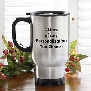Personalized Travel Mug   Printed With Your Message