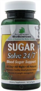 American BioSciences   Sugar Solve 24 7 Banaba Leaf Extract   60 Softgels