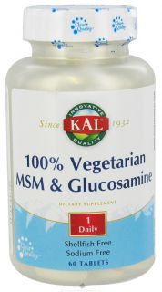 Kal   MSM & Glucosamine 100% Vegetarian   60 Tablets