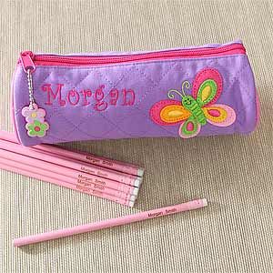 Girls Personalized Butterfly Pencil Cases