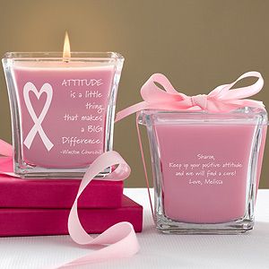 Personalized Breast Cancer Awareness Candles   Courage & Strength