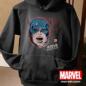 Personalized Marvel Superhero Portrait Black Sweatshirt