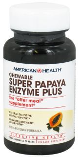 American Health   Super Papaya Enzyme Plus   90 Chewable Tablets