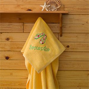 Personalized Yellow Beach Towels   Beach Fun