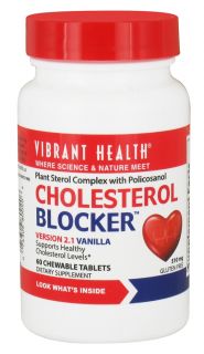 Vibrant Health   Cholesterol Blocker Vanilla 510 mg.   60 Chewable Tablets