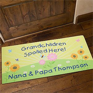 Grandchildren Spoiled Here Large Personalized Doormats