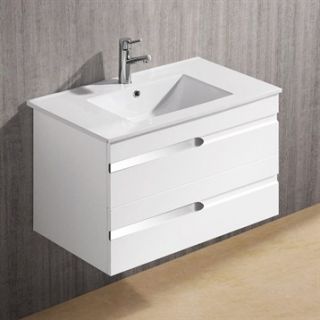 Vigo 32 inch Ethereal Petit Single Bathroom Vanity   White Gloss