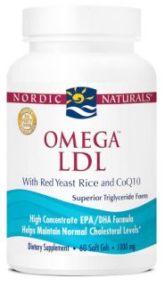 Nordic Naturals   Omega LDL with Red Yeast Rice and CoQ10 1000 mg.   60 Softgels