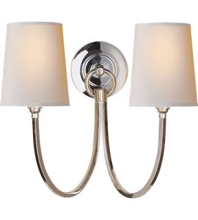 Thomas Obrien Reed 2 Light Wall Sconces in Polished Nickel TOB2126PN NP