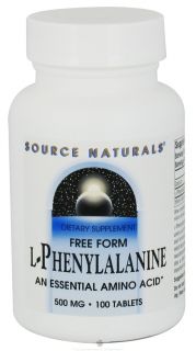 Source Naturals   L Phenylalanine Essential Free Form Amino Acid 500 mg.   100 Tablets