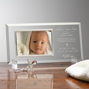 Engraved Glass Personalized Christening Picture Frames
