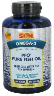 Health From The Sun   PFO Pure Fish Oil Orange Flavor   180 Fish Softgel(s)