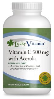LuckyVitamin   Vitamin C With Acerola 500 mg.   90 Chewable Tablets