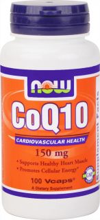 NOW Foods   CoQ10 Cardiovascular Health 150 mg.   100 Vegetarian Capsules