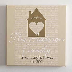 Personalized Canvas Art   Home Is Where The Heart Is
