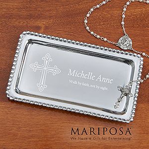 Personalized Jewelry Tray   Christian Cross