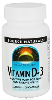 Source Naturals   Vitamin D 3 Bioactive Form For Bone & Immune Health 2000 IU   100 Capsules