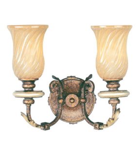 Bristol Manor 2 Light Bathroom Vanity Lights in Palacial Bronze With Gilded Accents 8872 64
