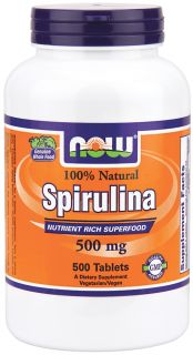 NOW Foods   Spirulina 100% Natural 500 mg.   500 Tablets