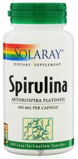 Solaray   Spirulina 410 mg.   100 Capsules