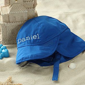 Personalized Blue Sun Hat for Baby Boys