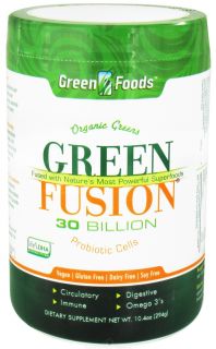 Green Foods   Green Fusion Organic Greens 30 Billion Probiotic Cells   10.4 oz.