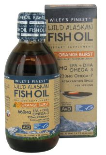 Wileys Finest   Wild Alaskan Fish Oil 660mg EPA + DHA Orange Burst   8.45 oz.