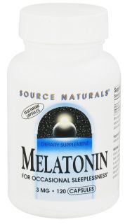 Source Naturals   Melatonin 3 mg.   120 Vegetarian Capsules