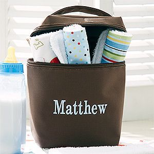 Personalized Bottle Bag for Boys with Burp Cloth Set