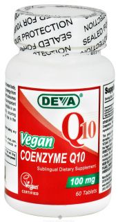 Deva Nutrition   Vegan Coenzyme Q10 Sublingual 100 mg.   60 Tablets