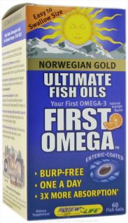 ReNew Life   Norwegian Gold Ultimate Fish Oil First Omega   60 Gelcaps
