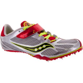 Saucony Spitfire 2 Sprint Spike Saucony Mens Running Shoes Silver/Red