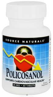Source Naturals   Policosanol Supports Cardiovascular Health 20 mg.   60 Tablets