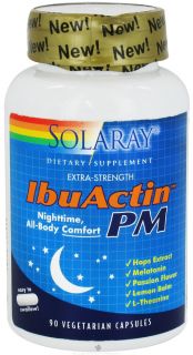 Solaray   IbuActin PM Extra Strength   90 Vegetarian Capsules