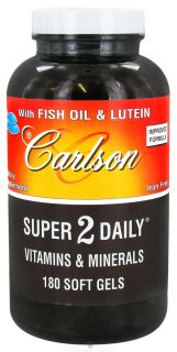 Carlson Labs   Super 2 Daily Vitamins & Minerals With Fish Oil & Lutein Iron Free   180 Softgels